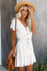 Kick The Dust Striped Ruffle Dress