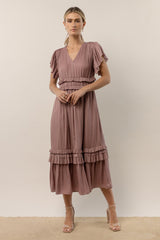Willa Ruffle Dress in Lavender