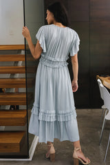 Willa Ruffle Dress in Light Blue
