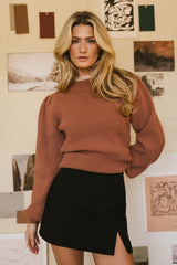 Amber Knit Sweater in Brick
