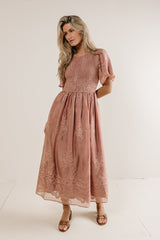 Alora Embroidered Dress in Dusty Rose - FINAL SALE