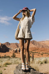 Fawn Shortalls in Ecru