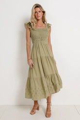 Maxton Midi Dress in Olive