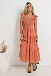 Maxton Midi Dress in Orange
