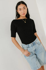 Toni Sweater Top in Black - FINAL SALE