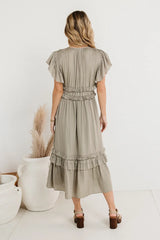 Willa Ruffle Dress in Sage