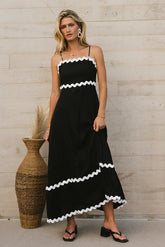 Black Slip Midi Dress