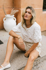 Beverly Textured Blouse in White