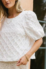 Beverly Textured Blouse in White