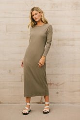 Hollis Ribbed Dress in Olive