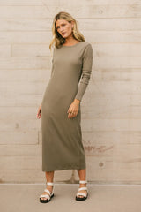 Hollis Ribbed Dress in Olive
