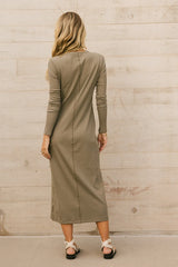 Hollis Ribbed Dress in Olive