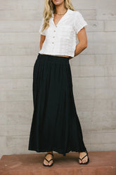 Phillipa Pleated Maxi Skirt in Navy - FINAL SALE