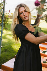 Haven Smocked Mini Dress in Black - FINAL SALE