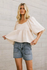 Delilah Gingham Peplum Top