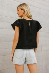 Myra Embroidered Blouse in Black