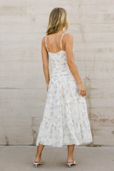 Light Blue Floral Midi Dress