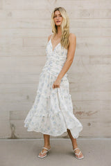 Light Blue Floral Midi Dress