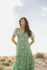 Manoella Floral Maxi Dress in Green