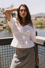 Nika Lace Ruffle Blouse