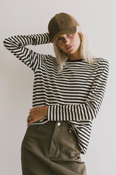 Reggie Striped Top in Black