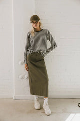 Reggie Striped Top in Black