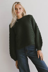 Zaidee Knit Sweater in Hunter Green