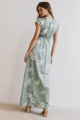 Daniella Floral Dress in Sage