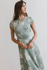 Daniella Floral Dress in Sage