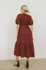 Leandra Maxi Dress in Burgundy