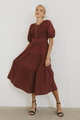 Leandra Maxi Dress in Burgundy