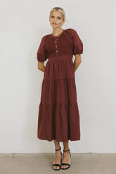 Leandra Maxi Dress in Burgundy