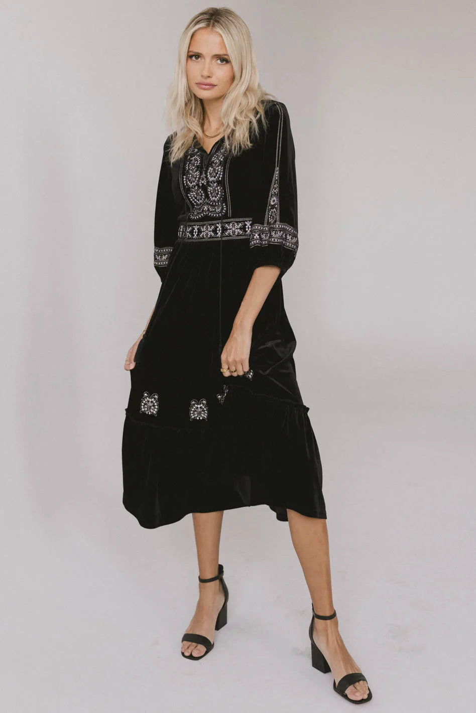 Alina Velvet Midi Dress Groovy Mimi Alina Velvet Midi Dress Groovy Mimi