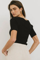 Toni Sweater Top in Black - FINAL SALE