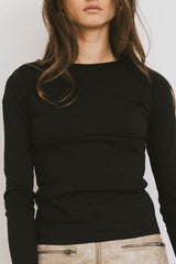 Alexa Long Sleeve Top in Black