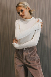 Alani Mock Neck Top in Ivory