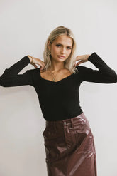 Nyla Ribbed Sweater in Black