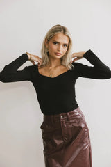 Nyla Ribbed Sweater in Black