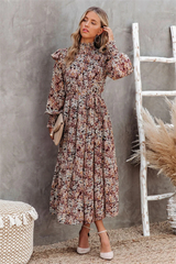 Swoop Printed Open Back Maxi Dress