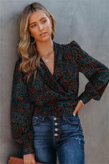 Marsha Leopard Drape Blouse