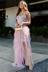 For Eternity Tulle Ruffle Maxi Skirt - Dusty Lavender