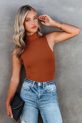 Kenzi Seamless Turtleneck Bodysuit - Camel