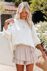 Linley Woven Ruffle Wrap Skort - Taupe