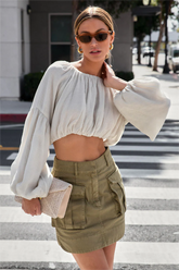 Olivette Cargo Mini Skirt - Olive