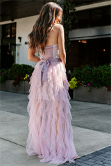 For Eternity Tulle Ruffle Maxi Skirt - Dusty Lavender