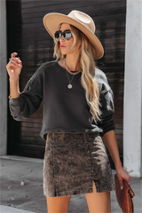 Match Made Corduroy Mini Skirt - Washed Black