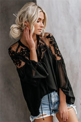 Formal Invitation Lace Blouse - Black