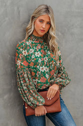 Evander Floral Balloon Sleeve Blouse