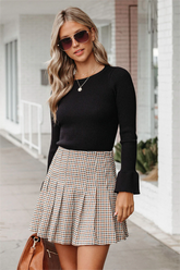 Oxford Plaid Pleated Mini Skirt