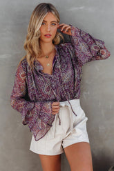 Persephone Paisley Bell Sleeve Blouse